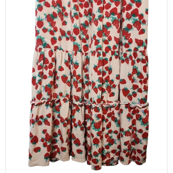 Betsey Johnson Strawberry Field Prairie Lined Maxi Dress Women Small Cottagecore - Picture 8 of 12